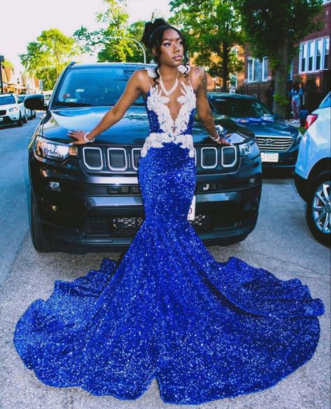 Royal Blue Dresses Prom, Royal Blue And Silver Prom Dress, Blue Prom Dress Black Women, Blue Prom Dresses Black Women, Blue And Silver Prom Dress, 2k24 Prom, Royal Blue Prom Dress Long, Prom 2k24, Prom Styles