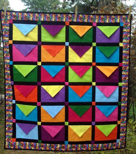 Envelope Quilt, Graduation Quilt, Basic Quilting, Easy Envelope, Quilt Runners, Festival Of Colors, Irish Chain Quilt, Jelly Roll Quilt, Papercut Art