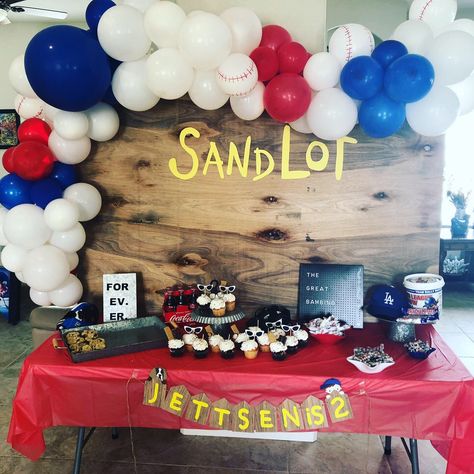 The Sandlot 1st Birthday Party, Sandlot Theme Party, Sandlot Party, Sandlot Themed Birthday Party, Sandlot Themed Birthday Cake, Sandlot Birthday Party, The Sandlot Birthday Party Decorations, Sandlot Squints, Yankees Birthday Party