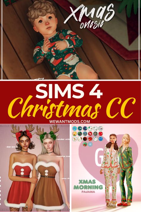 sims 4 christmas cc collage Sims 4 Christmas Challenge, Sims 4 Pink Christmas Cc, The Sims 4 Christmas Family Poses, Christmas Sims 4 House, Christmas Decor Sims 4, Sims 4 Christmas Cc, Sims 4 Seasons, Family Christmas Sweaters, Christmas Poses