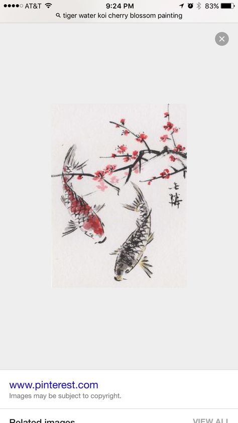 Koi and cherry blossoms Koi Fish Sakura Tattoo, Koi Fish And Cherry Blossom Tattoo, Tattoo Line Drawing, Japanese Tattoo Koi, Japanese Koi Fish Tattoo, Sketchy Tattoo, 50 Tattoo, Sakura Tattoo, Good Trip