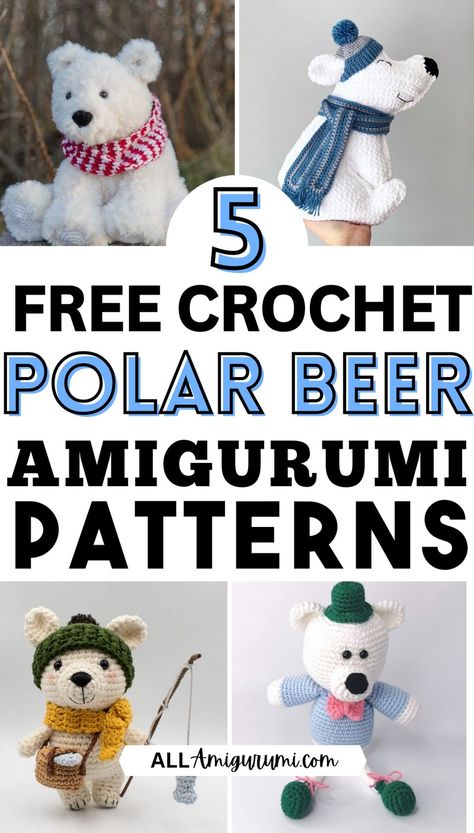 Crochet Polar Bear Amigurumi Patterns Polar Bear Amigurumi Free Pattern, Crochet Polar Bear Pattern Free, Polar Bear Crochet Pattern Free, Polar Bear Crochet Pattern, Amigurumi Polar Bear, Polar Bear Amigurumi, Polar Bear Crochet, Crochet Polar Bear, Bear Amigurumi Pattern