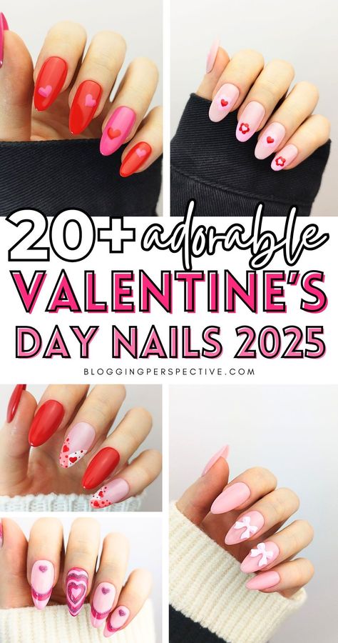 Get inspired by these valentines day nails that are taking over 2025! From sweet heart nails to unique valentines nails ideas, this list has everything you need to make your February nails unforgettable. Check out these valentines nails on the blog for stunning valentines day nail designs and creative valentines nail art ideas! Nails 2024 Valentines Day, Valentine’s Day Gel Nail Ideas, Neutral Nails Valentines Day, Nail Ideas For Valentines Day Short, Valentine Nails With Hearts, Nail Art Ideas Valentines, February 2024 Nails Ideas, Nail Inspiration Valentines Day, Valentines Day Nails 2024 Short