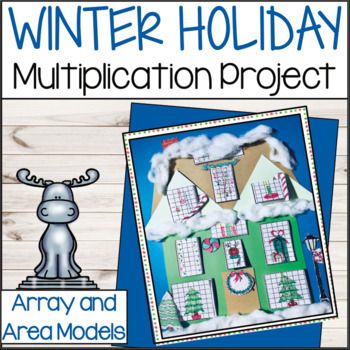 Christmas or Winter math activities that combine math with a craft project make learning fun! Create Christmas, Winter Wonderland or Gingerbread houses to connect arrays and area models to multiplication equations and word problems. Easy to differentiate by choosing either the single-digit or double... Math Projects 3rd Grade, Multiplication Christmas Activities, 3rd Grade Holiday Activities, 3rd Grade Christmas Activities, 4th Grade Math Projects, 3rd Grade Christmas Crafts, 4th Grade Christmas Crafts, Math Christmas Activities, Christmas Math Craft