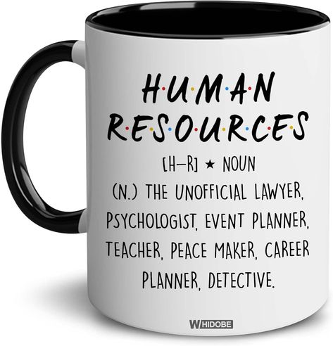 WHIDOBE Human Resources Gifts for Women, Men, Dad, Mom, HR Mug, Funny HR Gifts for Women, Human Resources Office Decor, HR Gifts for Coworkers, Gift for HR Accent Black Mug, Mothers Fathers Day Human Resources Office Decor, Human Resources Office, Career Planner, Funny Gifts For Women, Funny Fathers Day, 40th Birthday Gifts, Black Mug, Mom Mug, Mother And Father