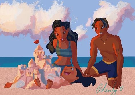 Nani And David Fanart, Nani X David, Lilo And Nani, Light Study, Traditional Artwork, Mexican Artists, Colorful Artwork, The Castle, Disney Fan Art