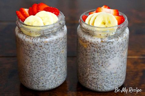 Strawberry Banana Chia Pudding Banana Bread Chia Pudding, Chia Seed Pudding Banana, Banana Split Chia Pudding, Strawberry Shortcake Chia Pudding, Strawberry Banana Chia Seed Pudding, Banana Chia Seed Pudding, Chia Seed Coconut Milk, Banana Chia Pudding, Fruity Treats