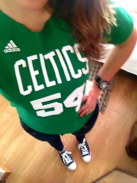 Celtics!!! Basketball Girls Outfits, Football Jersey Outfit, Jersey Outfit, Basketball Girls, Girls Outfits, Football Jersey, Football Jerseys, Sports Jersey, Basketball