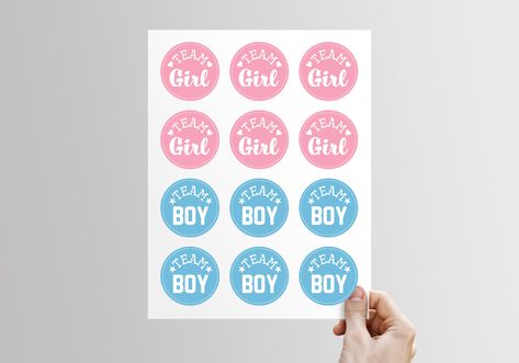 Excited to share this item from my #etsy shop: AVERY® Compatible Team Girl/Team Boy Printable Tags || 2" Round Sticker Design || Team Girl Team Boy Gender Reveal (DIGITAL PRODUCT) Round Sticker Design, Bridal Shower Bingo, Gender Reveal Themes, Boy Printable, Boy Gender Reveal, Boys Sticker, Baby Gender Reveal Party, Sticker Template, Round Labels