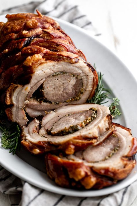 Italian Porchetta Recipe, Porchetta Recipe Italian, Homemade Porchetta, Porchetta Roast, Sous Vide Turkey, Pork Loin Stuffed, Porchetta Recipe, Porchetta Recipes, Matcha Frappe