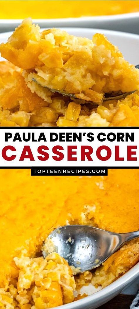 Paula Deen’s Corn Casserole - Top Recipes Paula Deans Corn Casserole Jiffy, Paula Deen Corn Casserole, Corn Casserole Recipes, Corn Casserole Paula Deen, Sweet Corn Casserole, Easy Casserole Dishes, Corn Side Dish, Paula Dean, Yummy Veggies