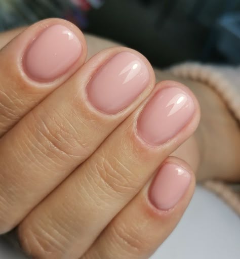 Pale Pink Biab Nails, Short Round Nude Nails, Simple Natural Nails, Nail Color Dip, Pale Pink Nails, Short Nail Ideas, Opi Gel Nails, Pink Nail Colors, Mens Nails