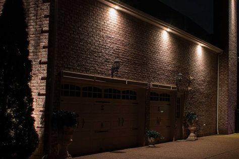 Exterior Can Lights On House, Under Eave Outdoor Lighting, Recessed Outdoor Lighting, Trim Lights Outdoor, Recessed Soffit Lighting Exterior, Soffit Lights Exterior, Under Soffit Lighting Outdoor, Downlighting House Exterior, Outdoor Soffit Lighting