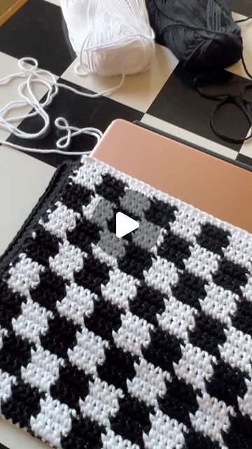 17K views · 1.1K likes | Oh Me Oh My Crochet on Instagram: "One of several WIPs we have going today! I’ve been wanting to do these checks for a while and I thought they’d make a perfect case for my iPad! 🖤🤍  #crochet #crochetaddict #crochetlove #crochetersofinstagram #wip #wipwednesday #ipadcover #crochetideas #blackandwhite #yarn #yarnlove #yarnaddict" Ipad Case Crochet, Crochet Ipad Cover, Crochet Ipad Case, Knitting Machine Projects, Knitting Charts, Ipad Cover, Machine Knitting, Diy Beads, Oh My