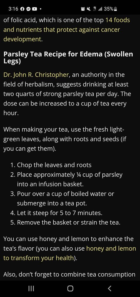 Parsley Tea, Kidney Cleanse, Swollen Legs, Folic Acid, Tea Recipes, Parsley, Green Leaves, Tea Cups, Seeds