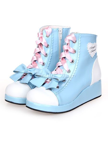 일본 패션, Dr Shoes, Kawaii Shoes, Blue Wedges, Pink High Heels, Low Heel Pumps, Women Platform Shoes, Princess Shoes, Round Toe Shoes