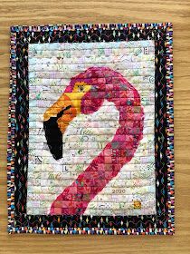 Flamingo Quilts Ideas, Flamingo Quilt Pattern Free, Flamingo Quilts, Flamingo Quilt, Quilt Collage, Collage Quilts, Fancy Flamingo, Free Collage, Art Quilting