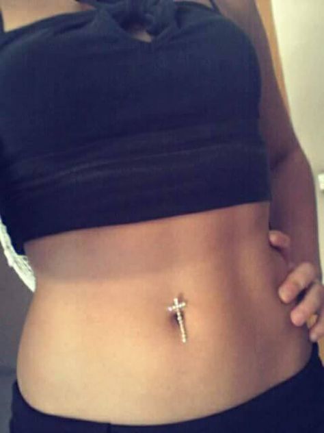 Cross Cross Belly Piercing, Cross Belly Button Piercing, Belly Piercing, Belly Button Piercing, Outfit Idea, Belly Button, Belly Button Rings, Piercings, Crop Tops