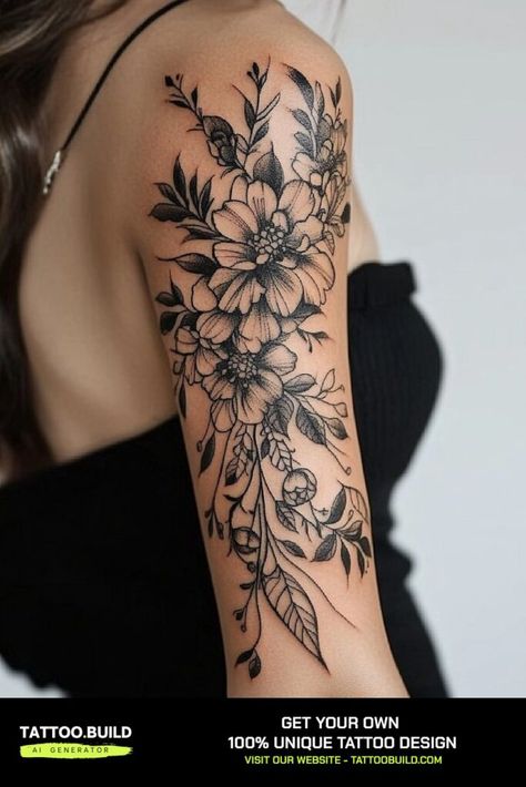 Feminine Arm Ink Inspiration for Women Tattoo Ideas YOUll Love Floral Arm Tattoos For Women Forearm, Quarter Sleeve Tattoos For Women Classy, Lady Arm Tattoos, Arm Sleves Tattoo Design, Women’s Sleeve Tattos, Women’s Arm Sleeve, Cover Up Tattoos For Women Forearm, Upper Half Sleeve Tattoo For Women, Tattoos To Fill In Sleeve Gaps