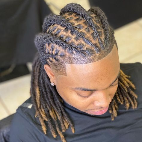 Dread Locks Styles Men, Wedding Dreadlock Hairstyles For Men, Men Dreads Styles Black Man Wedding, Wedding Locs Hairstyles Men, Dreads Braided Men Style Long, Loc Hairstyles Men Long, Mens Long Locs Hairstyles, Dread Designs For Men, Mens Dreads Hairstyles