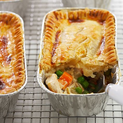 We set out for a streamlined pie that could be frozen and baked as the craving struck. A saucy filling and double-thick crust are the secrets to a pot pie that can be successfully frozen before baking. Freezer Chicken Pot Pie, Chicken Pot Pies, Freezer Friendly Meals, America's Test Kitchen Recipes, Pot Pies Recipes, Pot Pies, Chicken Pot Pie Recipes, Freezer Cooking, Americas Test Kitchen