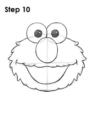 Draw Elmo Step 10 Easy To Draw Cartoon Characters, Elmo Painting Canvas, Disney Pencil Drawings, Disney Drawings Sketches, Pencil Drawing Tutorials, Easy Cartoon Drawings, Disney Art Drawings, Pencil Drawings Easy, Sketches Easy