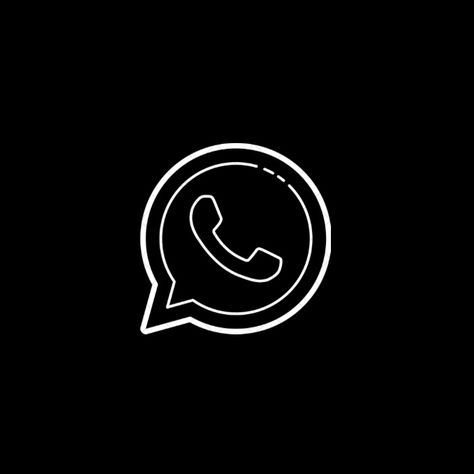 Whatsapp Dark Icon, Whatsapp Logo Aesthetic, Black Whatsapp Icon, App Ikon, Whatsapp Logo, Whatsapp Icon, App Store Icon, Zestaw Ikon, Black App