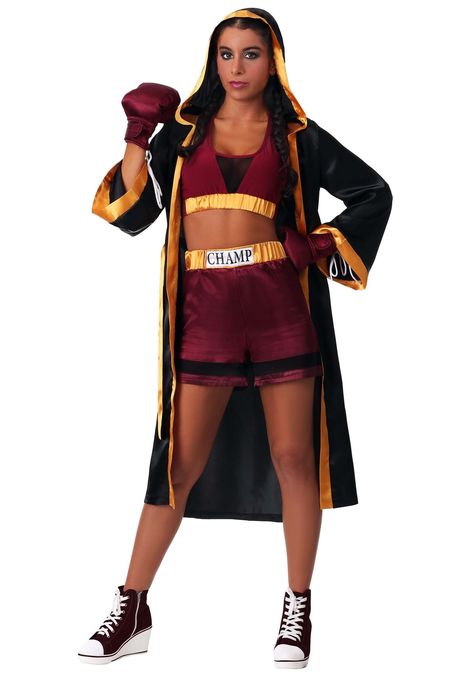 Boxing Costume Diy, Boxer Costume Women, Boxing Costume, Boxer Outfit, Boxer Halloween, Boxer Costume, Boxing Clothes, Box Costumes, Diy Costumes Women