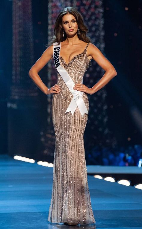 Miss Canada from Miss Universe 2018 Evening Gown Competition  Marta Stepien Miss Universe Canada, Miss Universe Swimsuit, Miss Universe Dresses, Miss Universe Gowns, Miss Universe 2018, Universe Fashion, Miss Canada, Pageant Evening Gowns, Beauty Pageant Dresses