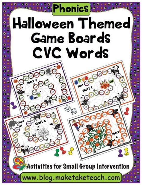 Fun Halloween themed activity for teaching CVC words! Halloween Word Work, Sight Word List, Halloween Centers, Halloween Themed Activities, Cvc Activities, Halloween Reading, October Activities, Blends And Digraphs, Magic E