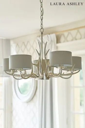 Ceiling Lights | Pendant & Flush Ceiling Lights | Next UK Chandelier With Shades, Laura Ashley Lighting, Antler Design, Antler Pendant, Antler Chandelier, Arm Chandelier, Ceiling Shades, 5 Light Chandelier, Gold Chandelier