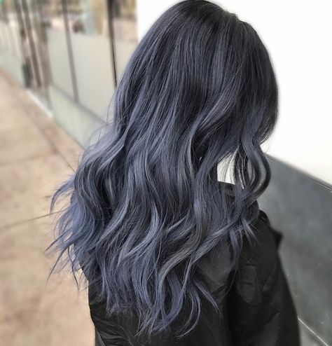 Black Grey Hair, Grey Hair Ideas, Blue Steel Hair, Hair Ideas Ombre, Ash Blue Hair, White Ombre Hair, Silver Ombre Hair, Brown Ombre Hair Color, Grey Ombre Hair