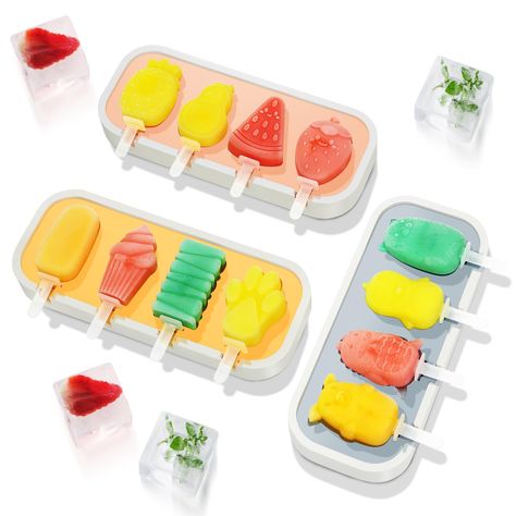 PRICES MAY VARY. Safe & Healthy Material: Made from premium food-grade silicone, our small popsicles molds are BPA-free, ensuring safety and health without any odd taste. The soft and durable material is not susceptible to aging, making ice pop mold a reliable choice for both you and your kids. Enjoy creating popsicles with peace of mind. Easy to Demold and Clean: Our silicone popsicle molds feature a smooth, one-piece design that makes removing the ice pops effortless by simply pushing from the Popsicle Maker, Animal Fruit, Ice Pop Molds, Fruit Ice Cream, Fruit Ice, Popsicle Molds, Ice Pop, Premium Food, Ice Pops