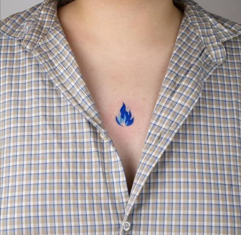 Tattoos Women Minimalist, Blue Flame Tattoo, Tiny Tattoo Ideas, Matching Friend Tattoos, Dragon Tattoo For Women, Flame Tattoos, Silhouette Tattoos, Blue Tattoo, Fire Tattoo