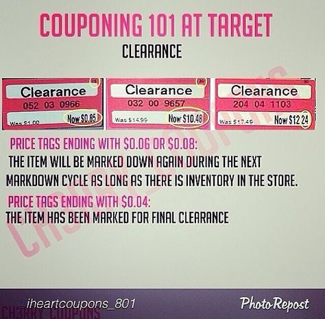 Couponing 101 at Target: Clearance items. IG personal screen shot from @ iheartcoupons_801 Target Clearance, Couponing 101, Price Tag, Screen Shot, Target, Thing 1, Screen