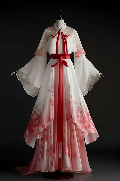 Fantasy Clothing Chinese, Traditional Dresses Japanese, Chinese Outfits Fashion Traditional, Japanese Dress Traditional, Chinese Fancy Dress, Traditional Asian Dress, Old Fashion Dresses, Fashion Drawing Dresses, Japanese Dress