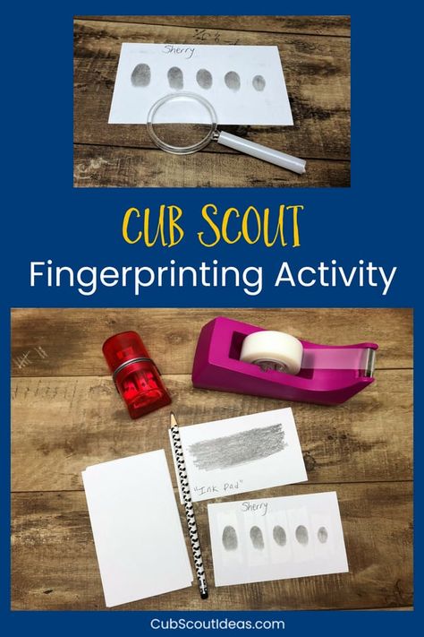 Cubscout Bear Activities, Beaver Scout Activities, Scout Activities Ideas, Cub Scout Halloween Activities, Tiger Scout Activities, Fingerprint Activities For Kids, Scout Ideas Activities, Beaver Scouts Activities, Cub Scout Wolf Den Activities