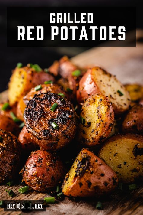 Grilled Red Potatoes - Hey Grill, Hey Red Potato On The Grill, Bbq Red Potatoes, Red Potatoes Grilled, Red Potato Grill Recipes, Red Potato Recipes Grilled, Grilled Red Potatoes In Foil, Red Potatoes On Grill, Red Potatoes On Blackstone Griddle, Grilled Red Potato Recipes