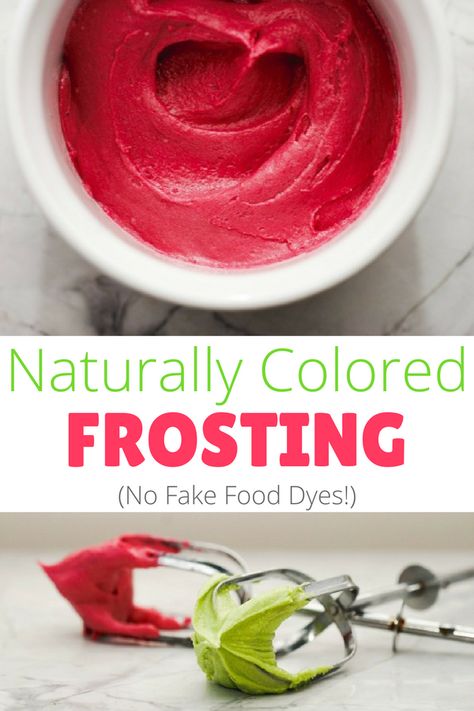 No more fake food dyes! Here's how to make naturally colored frosting using vegetables. via @https://www.pinterest.com/rmnutrition/ How To Make Natural Food Dye, How To Make Dye Free Icing, Natural Red Food Coloring Frosting, Natural Red Dye Food, How To Color Frosting Without Dye, Dye Free Food Coloring, Diy Red Food Coloring, Natural Red Food Dye, Dye Free Frosting