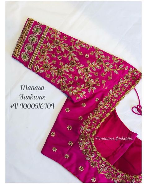 Blouse Designs Aari Work, Pink Blouse Designs, Blouse Maggam Work, Work Blouse Designs, Latest Bridal Blouse Designs, Maggam Work Blouse, Latest Blouse Designs Pattern, Maggam Work Designs, Best Blouse Designs