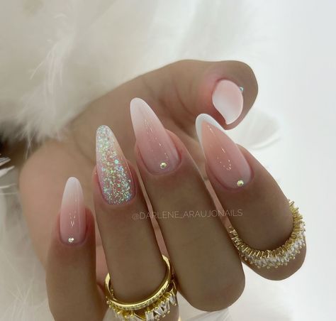 Press On Nails Medium, Nails Nude, Pink French, Nails Medium, Glitter Powder, Nails For Women, Nude Pink, Artificial Nails, False Nails