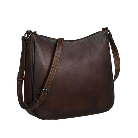 PRICES MAY VARY. NOTICE: Please confirm the dimensions and weight of this s leather purse before ordering. Soft Genuine Leather：This crossbody bag is made of vegetable tanned leather, fine and soft, restore the original texture of cowhide, features smooth Zip Closure. Lightweight&Spacious: 10.5in(L)*3in(W)*9.6in(H). Weight: 1.3lb. This women's crossbody handbag has a zipper pocket and two slots inside for wallet, cell phone, and a zipper pocket on the outside for keys, coins. Adjustable Strap: T Black Cross Body Purse, 2024 Purse Trends, Womens Work Bag, Purse Outfit, Purse Trends, Vintage Leather Handbag, Brown Leather Purse, Real Leather Bags, Hobo Crossbody Bag