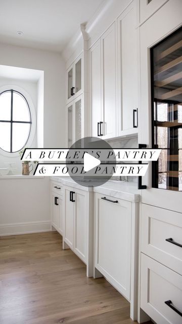 Melissa Manzardo Hryszko on Instagram: "This is the perfect setup for entertaining. A beautiful butler's pantry right off of the formal dining room. With an additional dishwasher and sink, dinner party clean-ups are a breeze. And need another bottle of wine, not a worry with the built-in wine fridge!
Directly across the hallway is a food pantry with a ton of storage, including the handy pullout baskets we love incorporating into our pantries. They are great for storing onions & potatoes or snacks for the littles. We also love the warmth the woven texture of the basket brings into the room. 

#butlerspantry #wetbar #pantry #pantryorganization #pantrygoals #dreamhome #housegoals #instahome #bearspawcustom2" Butler Pantry With Sink And Dishwasher, Butlers Pantry In Laundry Room, Butler Pantry Pass Through, Small Butlers Pantry With Fridge, Butlers Pantry With Sink And Dishwasher, Walkthrough Butlers Pantry, Walk Through Butlers Pantry Ideas Layout, Butlers Pantry Hallway, Pantry With Sink And Dishwasher