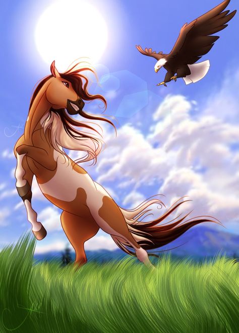 Spirit The Horse Drawing, Rain Spirit, Horse Anime, Spirit Horse Movie, Disney Horses, Star Stable Horses, Spirit And Rain, Spirit The Horse, Horse Animation