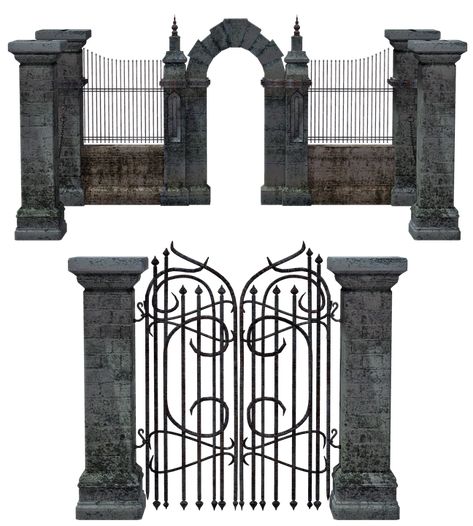 Entrance Fence, Horror Hospital, Portal Tattoo, Halloween Films, Castle Gate, Creepy Houses, Dark Castle, Door Images, Gothic Garden