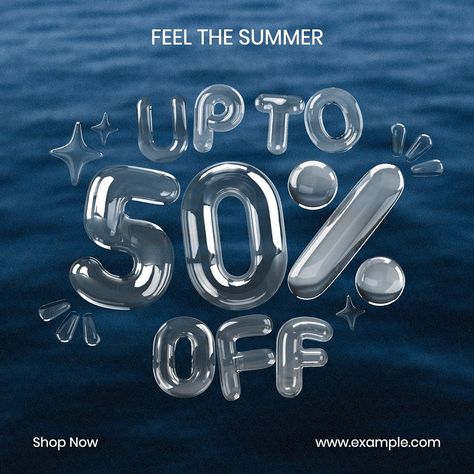 Summer sale Instagram post template | premium image by rawpixel.com / Pinn Instagram Sale Post Ideas, Sale Social Media Design, Summer Sale Poster, Storefront Signs, Summer Marketing, Sign Mockup, About Water, Creative Fonts, Template Ideas