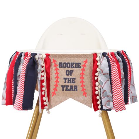 PRICES MAY VARY. Baseball First Decorations - Celebrate Your Little Hitter's First Birthday As Rookie Of The Year! Elevate The Excitement And Turn Their Seat Into A Home Run Spot With Our Charming High Chair Banner. Baseball Party Decorations In The Air! The Baseball 1st High Chair Banner - Rookie Of The Year High Chair Banner Will Be The Perfect Addition To Your Child's Birthday Party Decor. This Adorable Baseball Banner Is Perfect For A First Birthday Party! This Banner Is Perfect For Your Cel The Rookie Year Birthday, Yankees First Birthday, Rookie Of The Year First Birthday Decor Diy, 1 Year Baseball Birthday, 1st Birthday Boy Rookie Of The Year, Baseball One Year Old Party, Rookie Of The Year First Birthday Decor, First Birthday Baseball Theme, Rookie Of The Year First Birthday