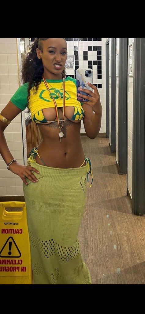 Jamaican Aesthetic Outfit, Caribbean Gyal Aesthetic, Brazil Aesthetic Outfits, Afro Nation Outfits, Jamaica Summer Aesthetic, Brazil Bathing Suit, Jamaica Swimsuit Black Women, Jamaica Girls Trip Aesthetic, Jamaican Swimsuit