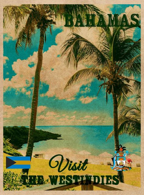 Vintage Travel Poster Bahamas Bahamas Poster, Bahamas Pictures, Vintage Bahamas, Bahamas Travel, Tourism Poster, Vintage Tiki, Wallpaper Stickers, Vintage Travel Poster, Nancy Drew