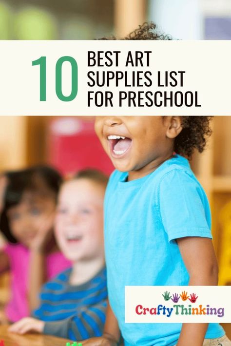 Top Art Supplies List for Preschool: From Paints to Playdough - CraftyThinking Jumbo Crayons, Art Supplies List, Finger Paints, Different Types Of Painting, Homemade Playdough, Washable Markers, Painted Cups, Plastic Art, Painted Sticks